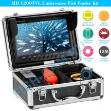 Камера для рыбалки 12ИК+12белых светодиодов Fishcam 1000TVL 9 ДЮЙМОВ с записью, кабель кевлар 30 метров